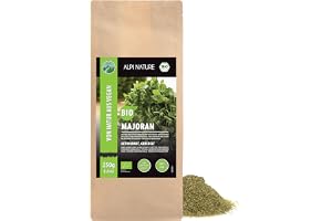 Ekologisk mejram gnidad, torkad mejram, från kontrollerad ekologisk odling, glutenfri, laktosfri, laboratorietestad, vegan, 100% naturlig utan tillsatser (250 GR)