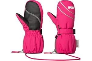 BQA Guanti Neve Bimbo Guanti Sci Bimba Guanti Bambino Guanti Sci Bambina Guanti da sci per Snowboard bambini 2-8 Anni Ragazzi e Ragazze