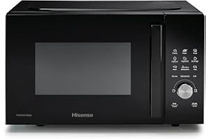 Hisense, H23MOBSD1HG - Microonde con Gril, Capacità 23L, apertura porta a sinistra, display LED con pulsanti, 9 funzioni, potenza max 800W, grill tubolare
