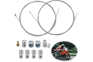 GETRICH 2 Stück 2M Motorrad Universal Seilzug mit 9x Nippel, Universal Reparaturset Bowdenzug Gaszug Schaltzug Kupplungszug Fahrrad Roller Mofa Moped für Mofa Moped, Roller, Fahrrad