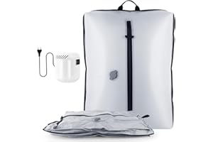 Dobaly Sacchetto Sottovuoto per Vestiti da Viaggio con Pompa, IP67, Riutilizzabile, per Valigia e Zaino, Salvaspazio, Leggero e Durevole (2PC+ Pompa elettrica con cavo)