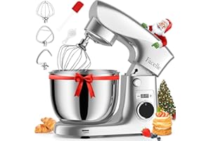 Impastatrice Planetaria Offerta 1500W, Facelle 5,5L & 4,5L Robot da Cucina Multifunzione, 10+P Impastatrice a Spirale Professionale con Gancio per Impastare, Frusta Piatta, Frusta, Bassa Rumorosità