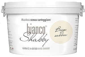 BIANCO SHABBY biancoShabby® Chalk Paint Beige Sabbia Pintura Shabby Chic Vintage para Muebles y Paredes Extra Mate vuelva a dar color fácilmente todo tipo de material sin lijar (2.5 l Paquete de 1)