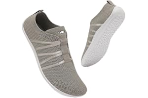 Geweo Barfußschuhe Damen Herren Laufschuhe Turnschuhe Bequeme Slip On Sneaker Leichte Atmungsaktiv Fitnessschuhe Straßenlaufschuhe Weich rutschfest