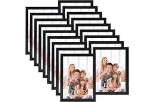 Hoikwo Pack of 18 Picture Frames 13 x 18 cm, Black Photo Frame Collage Set for Living Room, Bedroom, Children's Room, Office, Staircase, Hallway, Wall or Table Stand