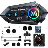 Synclum Bluetooth 5.4 Motorcycle Helmet Intercom for 2 Motorists 500 m | Dual Chip, Music Sharing, DSP+CVC, 500 mAh Battery,