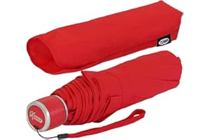 iX-brella Mini parapluie de poche ultra léger pour femme avec grand toit - Ultra léger, rouge (Rouge) - .
