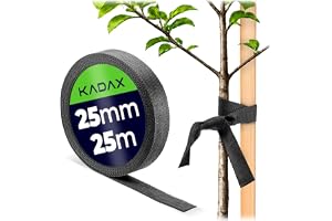 KADAX Trädbindningsrem 25 mm x 25 m, bindningsrem för säker fästning av träd & buskar, trädbindare av polypropen, trädfastsättning, växtbindare