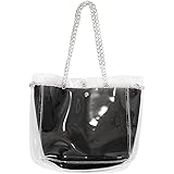 TOOGOO Petits sacs a seau pour les femmes Fourre-tout transparents en plastique Sac a chaine composite Mini sacs a main de ge