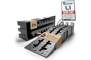 ‎GENTOR Auffahrrampe 2er Set für PKW, Auto & Anhänger – KFZ Rampe bis 5 Tonnen belastbar – Auffahrhilfe für Wohnmobil, Garage & Werkstatt – Hochbelastbar als Wagenheber-Alternative