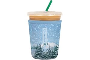Sok It JavaSok Iced Coffee & Cold Soda Insulated Neoprene Cup Sleeve (Winter Wonderland, Small: 16-20oz)