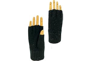 CLASSE77 - Guanti mezze dita in Lana al 70% e Cashmere al 30% - Donna - Artigianale - Made in Italy