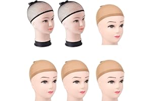 YUEJIESELECTED 6 pezzi Wig Cap, retina per capelli per parrucche, parrucche, rete per capelli, accessori per capelli, fascia per capelli