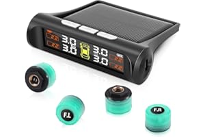 Liwogi Tpms Sistema di controllo della pressione degli pneumatici 6 Bar, Monitor solare con sistema di allarme con 4 sensori illuminati per camion camper