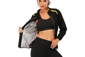 SEXYWG Women Sauna Suit Sweat Long Sleeve Sauna Jacket Slimming Hot Workout Shirt with Zipper Tops Body Shaper