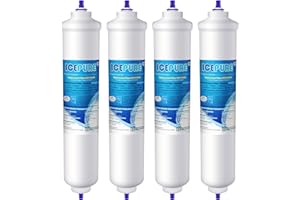 ICEPURE Filtro per frigorifero Compatibile Con Samsung DA29-10105J, DA29-10105J HAFEX/EXP, DA99-02131B, WSF-100, EF9603, HAIER LG Frigorifero a linea, 4 pezzi.
