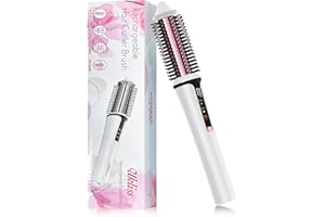 UKLISS Spazzola Termica per Ricci 22mm, Thermal Brush Senza Fili con LCD Display, Professional Hot Styling Brush Hot Comb Spazzola per Capelli Viaggi, Spazzola Arricciacapelli per Donne Corti Lungo