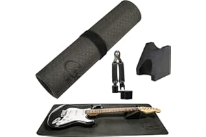 Hricane Kit de alfombrilla de trabajo para guitarra + cojín para el cuello de la guitarra + herramienta para cambiar las cuerdas de guitarra y cortador de cuerdas,reparación de instrumentos de cuerdas