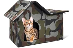 SUNOYA Cuccia per gatti per esterni, casetta per gatti per esterni, cuccia per gatti per esterni resistente al freddo, rimovibile, casetta per cani e gatti, rifugio per animali domestici, cuccia per gatti