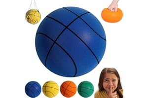 WIWIDANG Quiet Bounce Basketball, Size 6 (28.5") & Size 5 (27.5") & Size 3 (26.5") Silent Dunk Swish Basketball Dribbling Indoor, No Noise Hush Handle Basketball