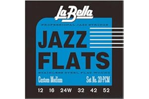 LA BELLA Labella L20PCM Jeu de Cordes pour Guitare Electrique 12/52 Flat Wound Custom Medium