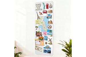 ‎LYZZXI LYZZXI Magnettafel Weiß 30x70 cm: Urlaubsmagnete Display Board mit Starker Magnetkraft für Fotos & Souvenirs - Mode Magnetwand für Wohnzimmer, Büro | Ideal für Reiseliebhaber
