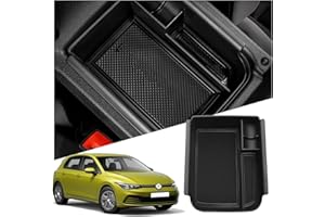 Ruiya Compatible with VW Golf 8 mk8 GTI GTD GTE 2020-2022 2023 Centre Console Storage Box, Golf 8 Armrest Organiser Tray Centre Armrest Car Storage Box Centre Armrest Glove Box Golf 8 Accessories
