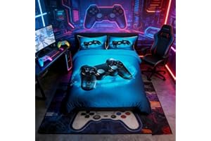 Loussiesd Gamer - Funda de edredón niños niñas,Individual,Juego de Videojuegos,Juego de Videojuegos,niños,Funda de edredón 1 Funda de edredón sin edredón