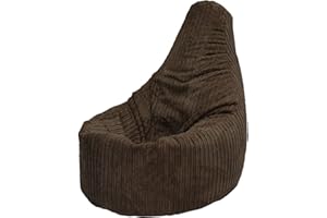 HH Home Hut Beanbag Chair Adult Jumbo Cord Seat Corduroy Fabric Indoor Gaming Chair Bean Bag Bedroom POD Bag High Back Ergonomic Design for Body Support Large Lounge Boho Decor Living Room Gamer