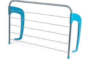 Beldray LA027535TQEU Tendedero De Ropa Para Radiador Con 6 Barras, Asas Ajustables, 3 Metros De Tendido, 52 x 33 x 15 cm, Ocupa Poco Espacio, Capacidad Máx 3 kg, Secadora Colgante, Turquesa