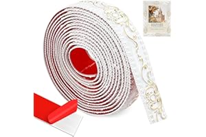 BECHOANIGEL Samoprzylepne listwy ścienne 500 cm x 3,6 cm x 6 mm, biało-złote, listwy sufitowe, listwy ścienne 3D, listwy ozdobne, samoprzylepne do ram drzwi, sufitów, dekoracji domu (B)