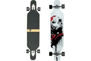 FunTomia® Freerider Longboard monopatín - 107cm x 26cm - rodamientos Mach1® - Hecho con 9 Capas de Madera de Arce