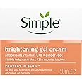 Simple Protect 'N' Glow Brightening Gel Face Cream Facial Moisturiser With Antioxidant Vitamins C & E And Ginger Root For A Radiant Glow 50 ml