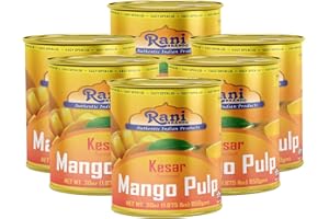 RANI BRAND AUTHENTIC INDIAN PRODUCTS Rani Mango Pulp Puree (Makes Mango Lassi Shakes) Kesar Sweetened 30oz (1.875lbs) 850g Pack of 6 ~ Kosher | All Natural | Non-GMO | Vegan | No Colors | Gluten Friendly | Indian Origin