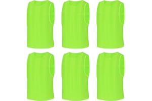 BSBUY Petos Futbol, 6Pcs Petos Futbol, Petos de Fútbol Niños e Adultos, Chaleco de Entrenamiento de Malla Transpirable, Camisetas Deportivo para Balón de Fútbol Baloncesto