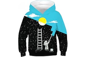 Ocean Plus Garçons Crewneck Sweat à Capuche Imprimé Numérique Manches Longues Sweat-Shirt Hoody