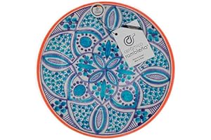 CR CERAMICA RAMBLEÑA CERÁMICA RAMBLEÑA | Plato Decorativo para Colgar en Pared | Plato de cerámica | Azul | 100% Hecho a Mano | 35x35x4.5 cm