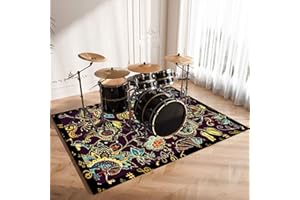 CDVR Tapis De Tambour Tapis Batterie Acoustique Tapis Insonorisant Tapis De Batterie Antidérapant Tapis pour Batterie electronique Grosse Caisse Caisse Claire - 140 x 120 cm - NOUVEAUTÉ 2023