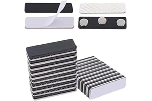 QIANYU Ptwola Lot de 10 porte-badges magnétiques personnalisés avec colle en métal - Fixation sûre - Avec aimant à 3 points - Pour porte-badges