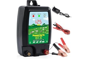 KEDIFOAI 10km Elettrificatore Per Recinto Elettrico, Recinzione Elettrica per Animali, Per Animali, Allevamento Di Pollame, Pastore, Strumento Per Recinzione Impermeabile (Black)