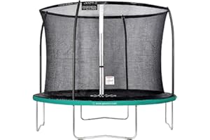 GREADEN Trampoline de Jardin Freestyle Vert 305 Fitness extérieur Ø 305cm - Filet de sécurité/Coussin de Protection/Tapis de Saut