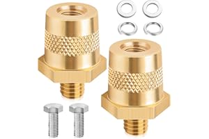 TENBRACHIAN 1 Paar Batteriepoladapter M8, Messing Batteriepolklemmen, Positiv und Negativ Batteriepole Batterieklemme für Autobatterien Anschlussklemmen, mit 2 Schrauben und 4 Unterlegscheiben