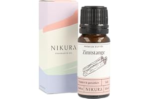 ‎NIKURA Nikura Zimtstange Duftöl - 10ml | Perfekt für die Seifen- und Kerzenherstellung, Wachsmelts, Raumduft | Zimtöl Ideal zur Nutzung in Badebomben, Parfümduft, Kerzenduft | Vegan & in UK hergestellt