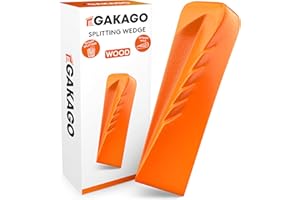 Gakago Splitting wedge for wood - Powerful rotary splitting wedge with strong splitting action - Forged splitting wedge made of solid steel in signal colour and large impact surface