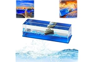 Umikk Botella de deriva de fluidos de crucero, barco de acrílico insumergible en una caja, botella de deriva de fluidos de cruceros inclina, nunca se hunde decoración de barcos, decoración de oficina