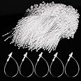 Plastic Fasteners, 1000 Pieces 3.5 Inch Long Clear Snap Lock Pins Security Jewelry Tags Pins Hang Clothing Price Tags Transparent Price Tags Loop for Retail Store Clothes Crafts Price Tag Showing
