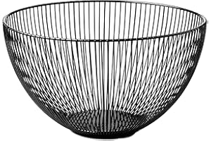 MARRAKESCH ORIENT & MEDITERRAN INTERIOR MAADES - Cesto portafrutta con manico in metallo, 25 cm, colore: Nero