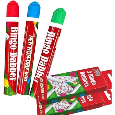 evelay Bingo Dabbers - Set di 12 pennarelli a colori misti per biglietti da bingo evelay Bingo Dabbers - Set di 12 pennarelli a colori misti per biglietti da bingo