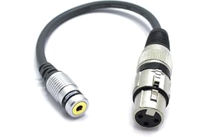 VITALCO XLR Female to 3.5 Mini Jack TRS Female Adapter 1/8 3.5mm Jack TRS AUX to 3 Pin Microphone Audio Cable