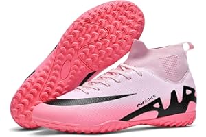 DASHANGYAN Football Boots Mens High Top Spike Football Boots Outdoor Football Training Teenagers Breathable Sneakers Kicking Athletic Training Shoes Sneakers